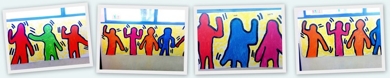 A la manière de Keith Haring - Portrait en pied - panoramique